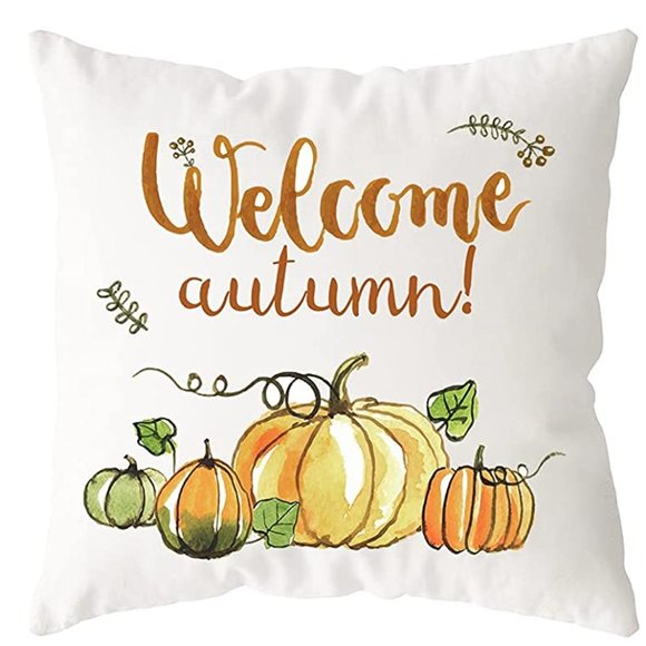 NWT Welcome Autumn Fall Decor Harvest Pillows Set - Picture 3 of 3